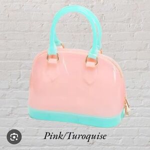 Pink And Turquoise Jelly Purse